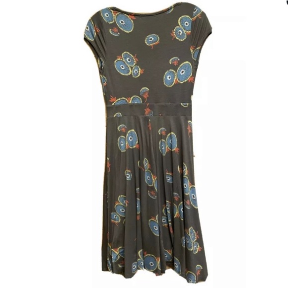 BODEN Gray Printed Seville Midi Dress Size 12 - Picture 3 of 5